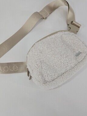 Lolë cream sherpa fleece belt bag